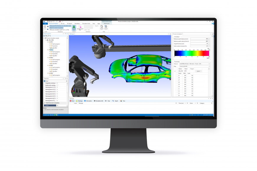 Digital twin simulates layer thicknesses directly in the spray booth for the first time